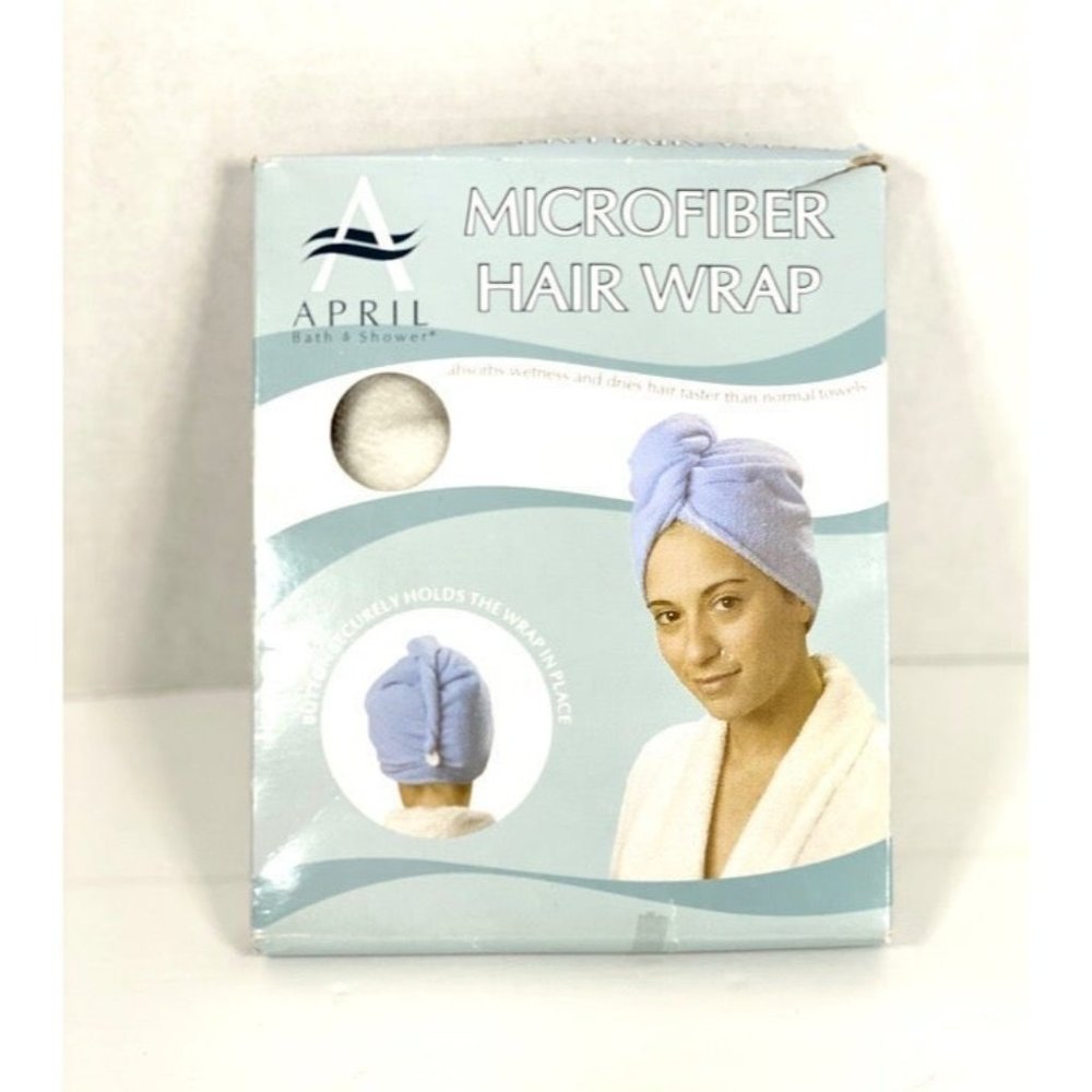 April Microfiber Hair Wrap White Towel